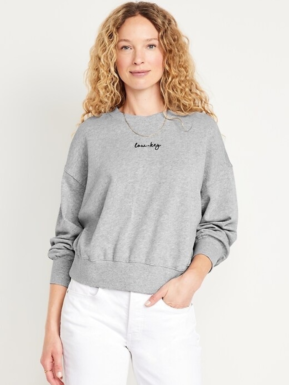Old Navy ‘low-key' Embroidered French Terry Crewneck Sweatshirt